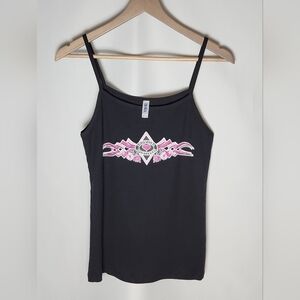 Bella SnowGirl Sportswear Black Cotton Tank Pink Logo XXL